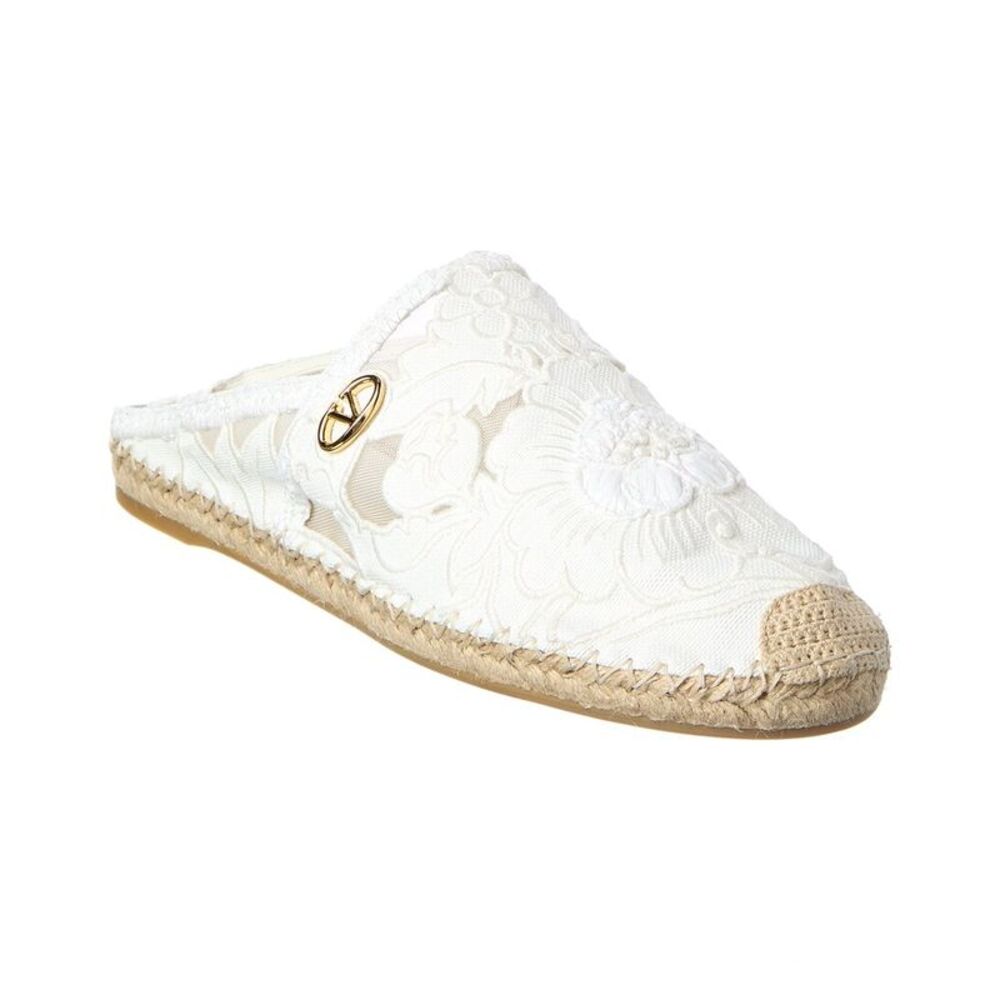 Valentino Lace Mule, White